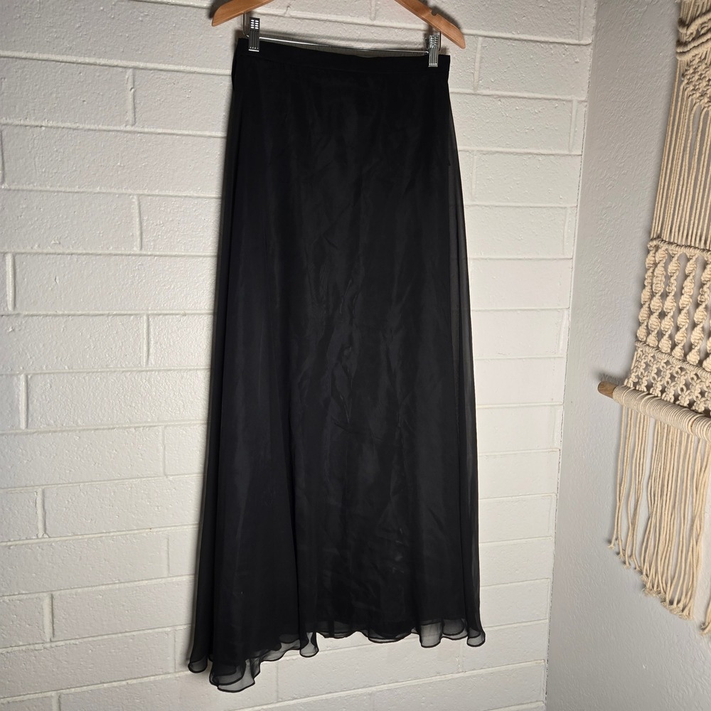 Vtg Deadstock Cachet Maxi Skirt 10 Chiffon USA Wedding Prom Whimsigoth Gothcore